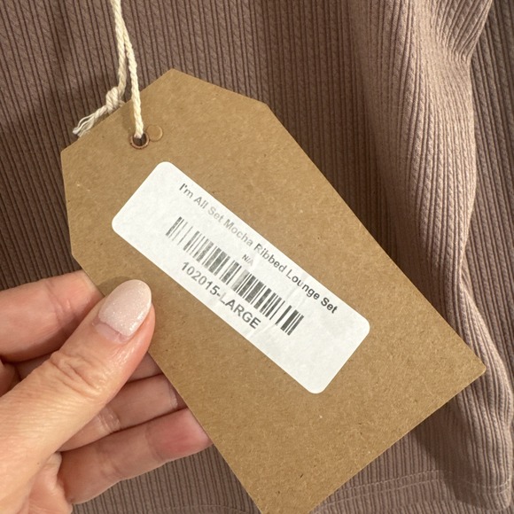 NWT! Women's Cozy Listicle Rib Knit Tank & Legging Set Mocha Large - Picture 2 of 16